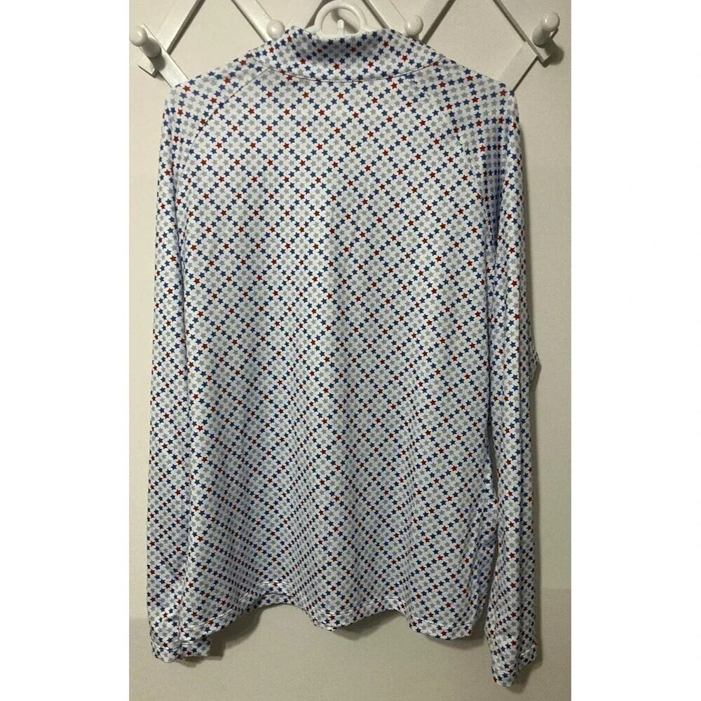 Lady Hagen Women’s XXL Quarter Zip Golf Shirt Blue Red Stars Patriotic Top USA - Picture 3 of 7